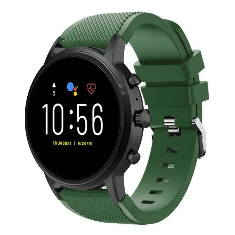 Fossil Gen 4 Explorist (HR) siliconen bandje (legergroen)