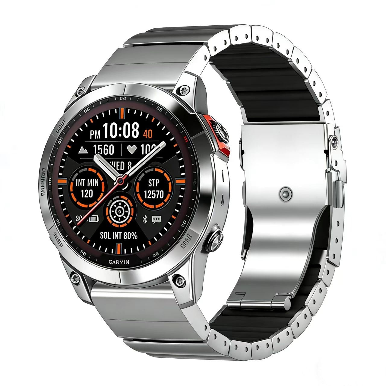 Garmin Fenix 6x Titanium Hybrid Strap (Silver)