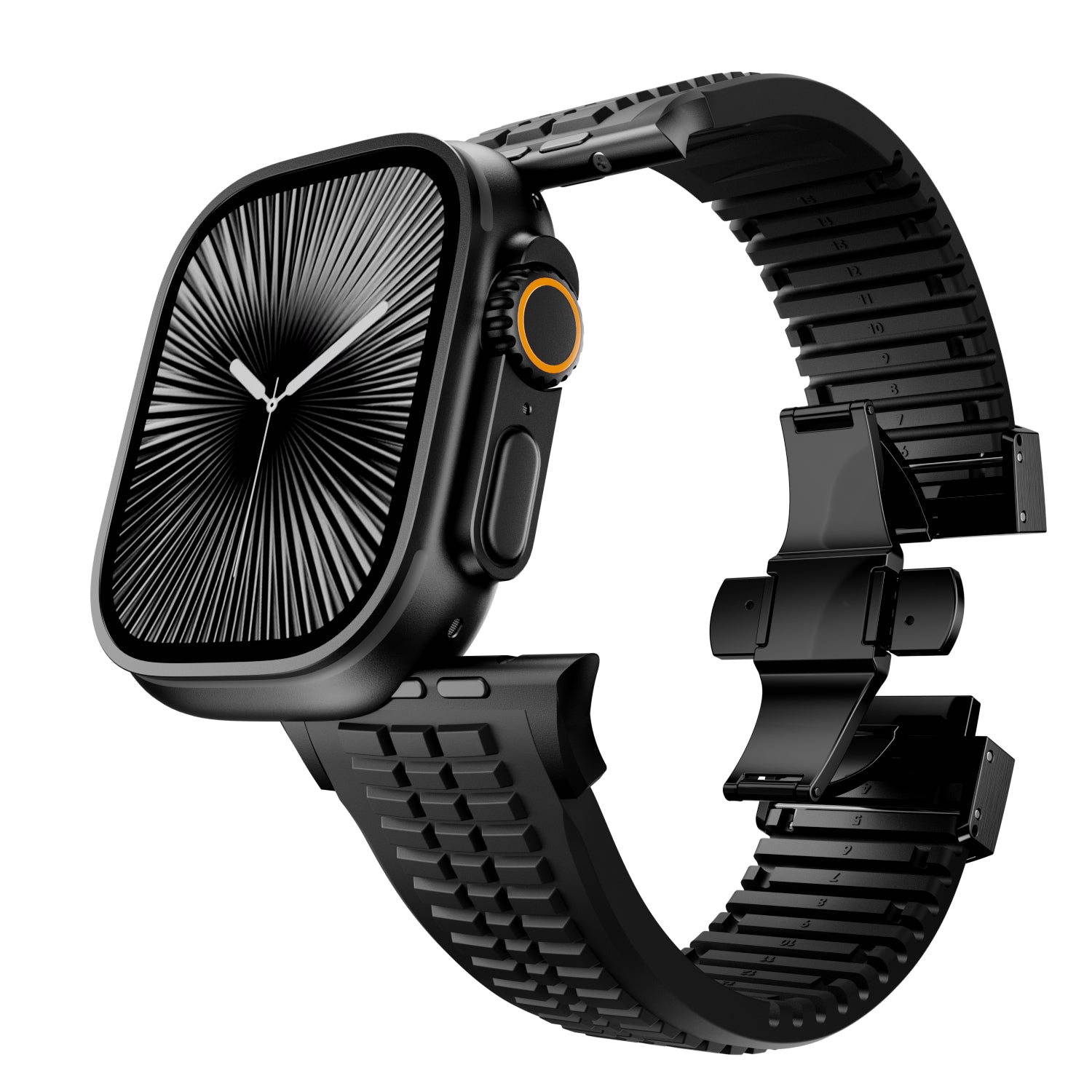 Apple Watch Ultra premium siliconen band (zwart)
