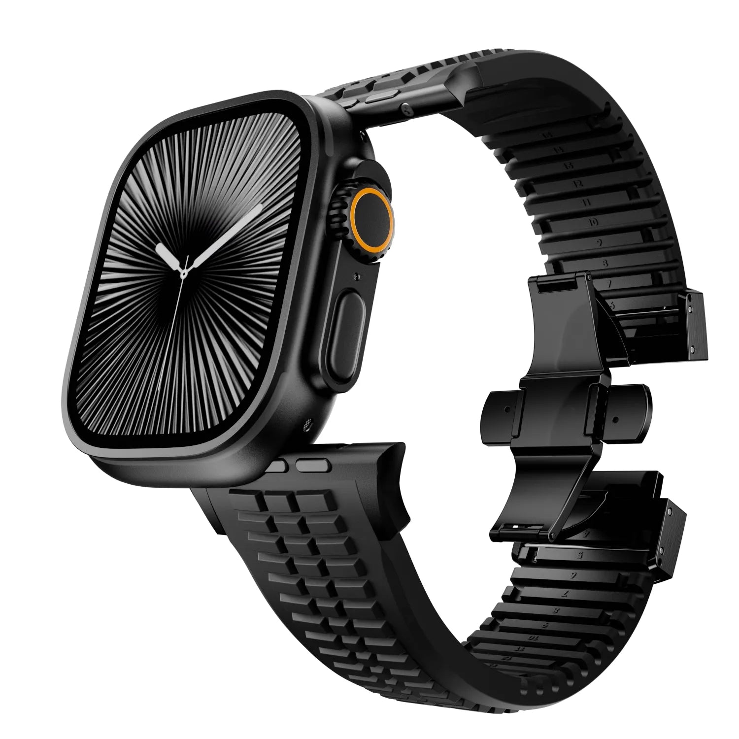 Apple Watch premium silicone band (zwart)
