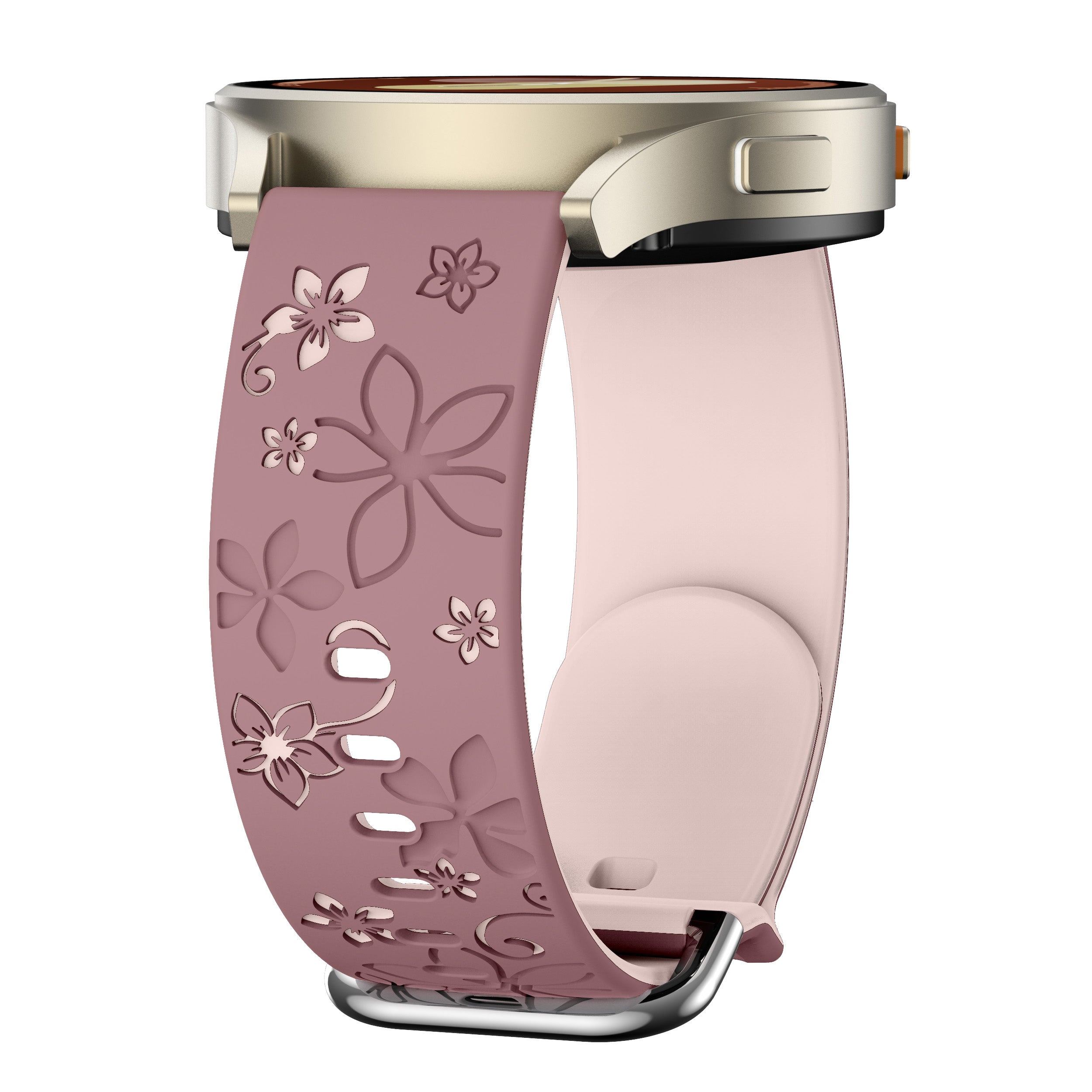 Coros Apex 42mm Flower Silicone Strap (Smoke Purple/Light Pink)