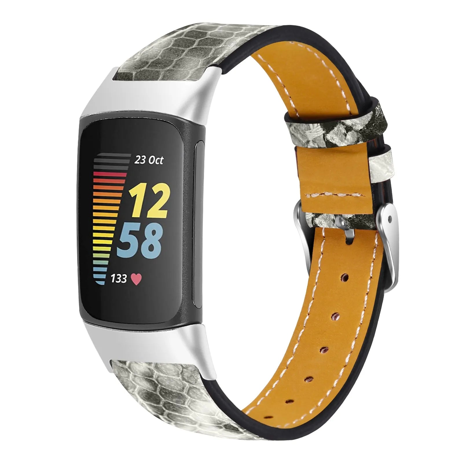Fitbit Charge 6 modern leren bandje (snake)