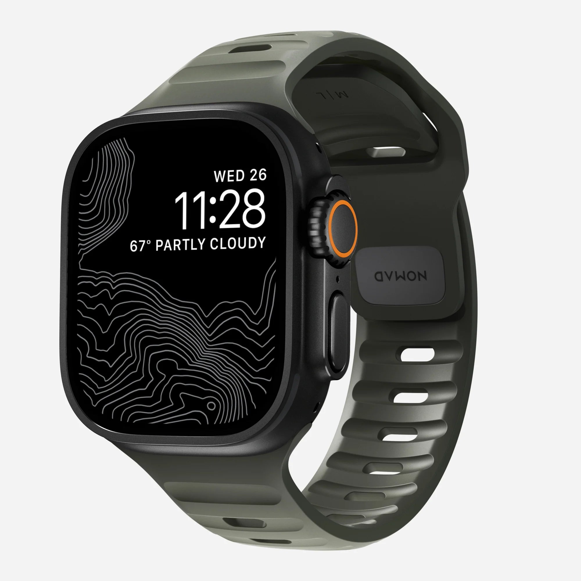 Nomad Sport Apple Watch siliconen bandje (ash green)