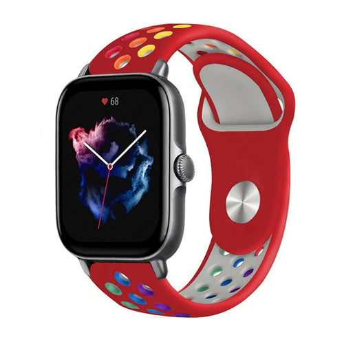 Silicone Sport Strap, on a watch, 3/4 front view