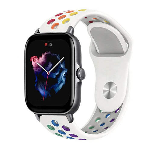 Silicone Sport Strap, on a watch, 3/4 front view