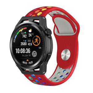 Silicone Sport Strap, on a watch, 3/4 front view
