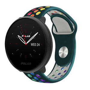 Silicone Sport Strap, on a watch, 3/4 front view