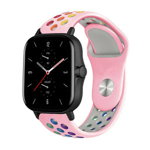 Silicone Sport Strap, on a watch, 3/4 front view