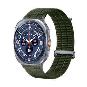 Nylon Air Strap, dark green, on a watch, 3/4 front view