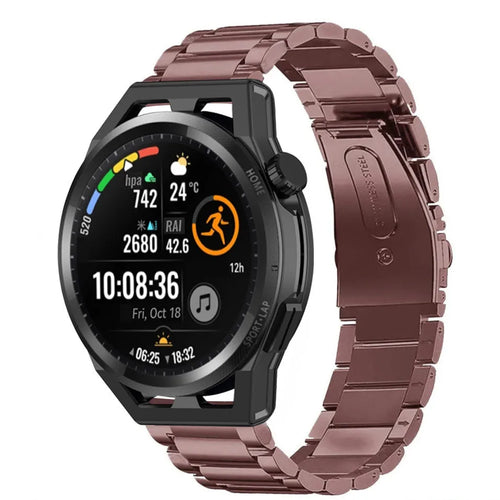Steel Strap, bronze, on a watch, 3/4 front view
