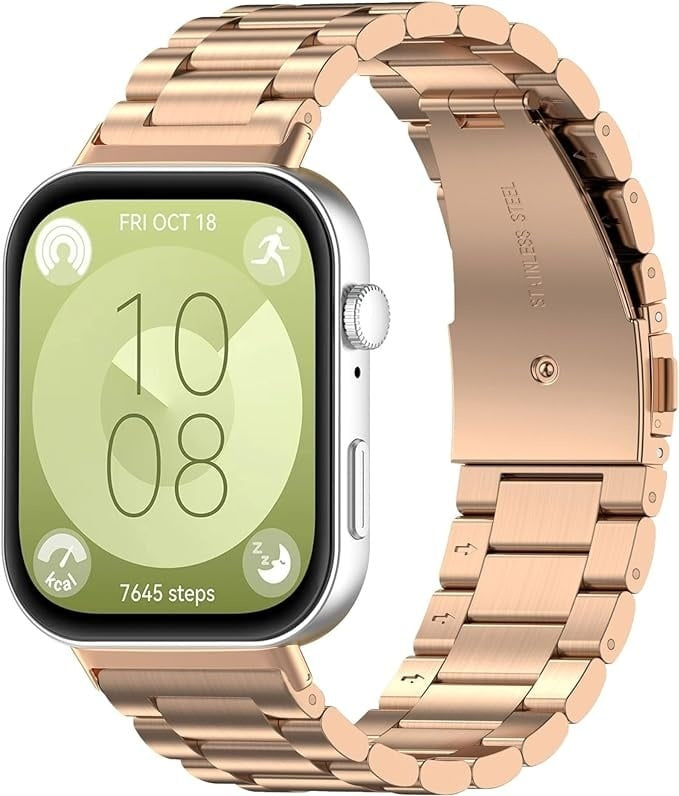 Huawei Watch Fit 4 Pro stalen band (rosé goud)