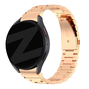 Steel Strap 'Classic', rose gold, on a watch, 3/4 front view