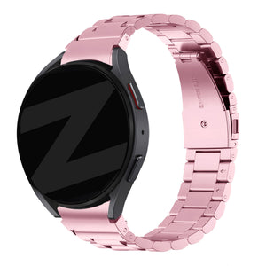 Steel Strap 'Classic', pink, on a watch, 3/4 front view