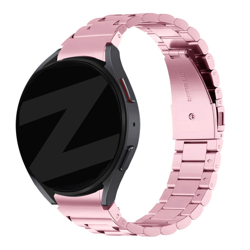 Steel Strap 'Classic', pink, on a watch, 3/4 front view