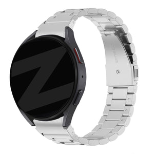 Steel Strap 'Classic', silver, on a watch, 3/4 front view