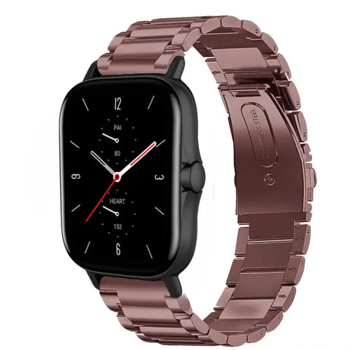 Steel Strap, bronze, on a watch, 3/4 front view