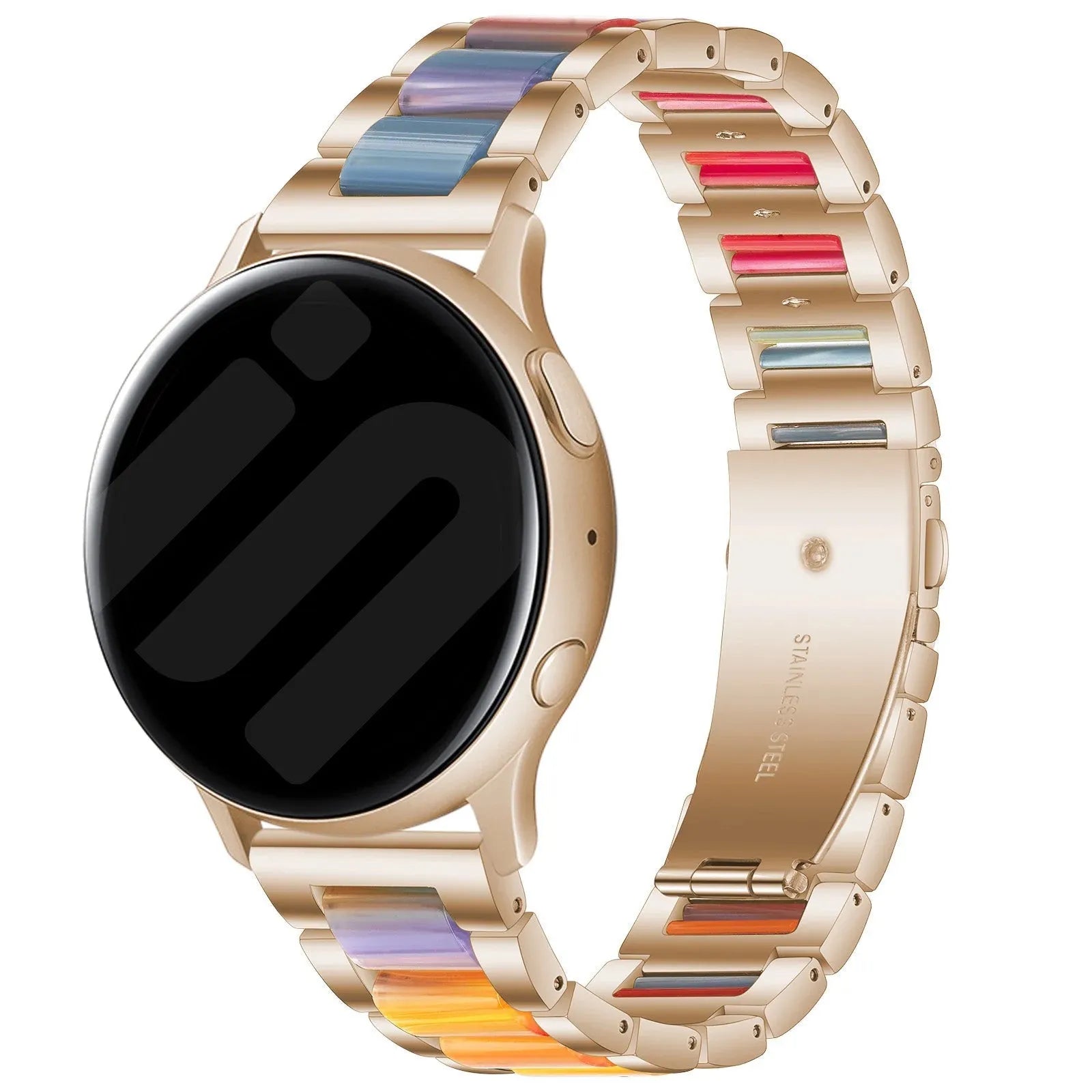 Amazfit GTR Mini stalen resin bandje (roségoud/kleurrijk)