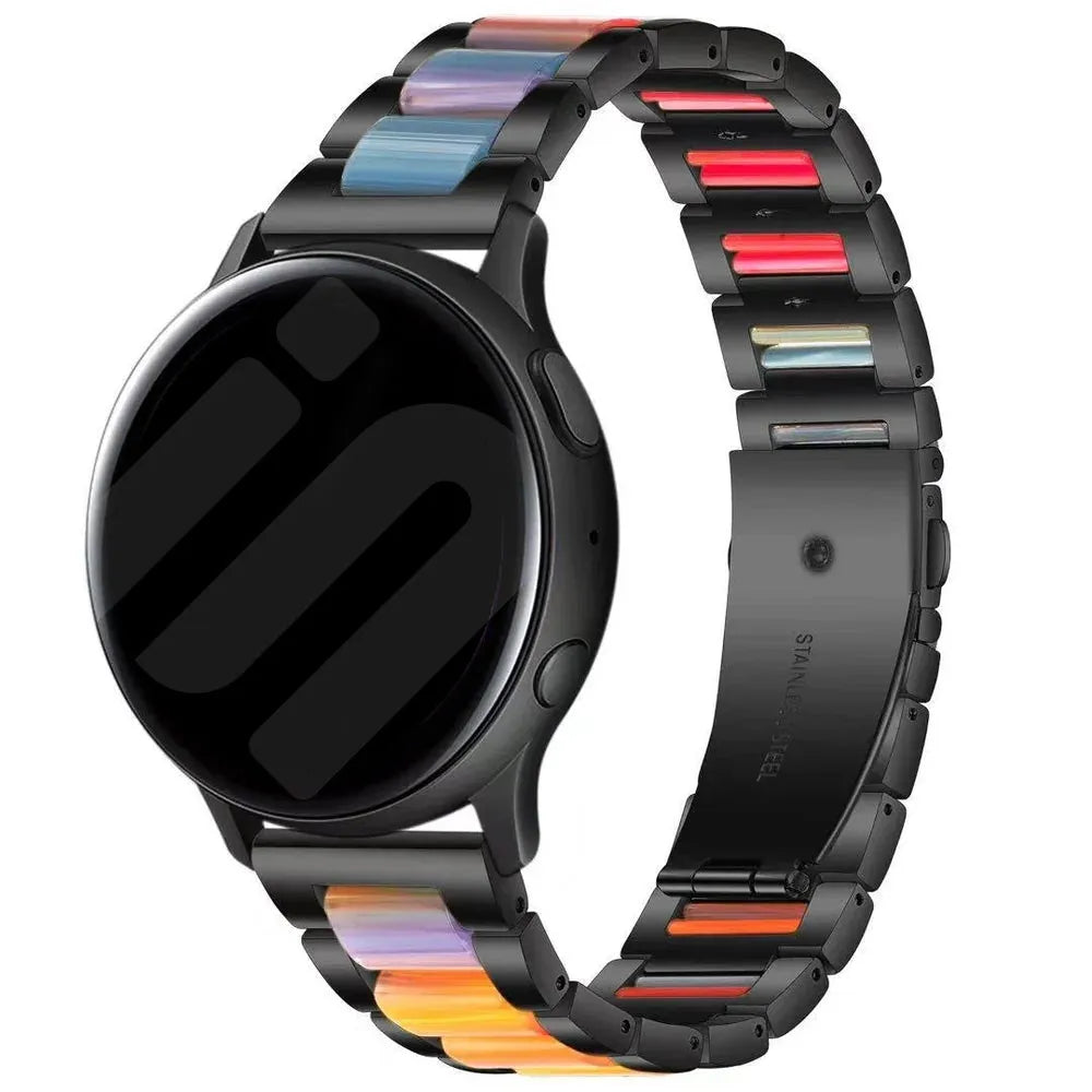 Amazfit Active 2 stalen resin bandje (zwart/kleurrijk)