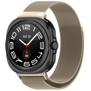 Milanese Strap, starlight, on a watch, 3/4 front view