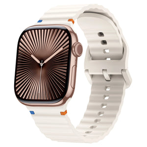 apple watch wave silicone strap starlight