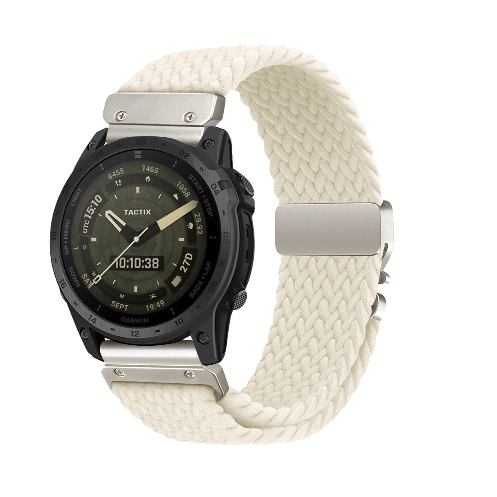 Garmin Fenix 5s gevlochten band met P-buckle (sterrenlicht)