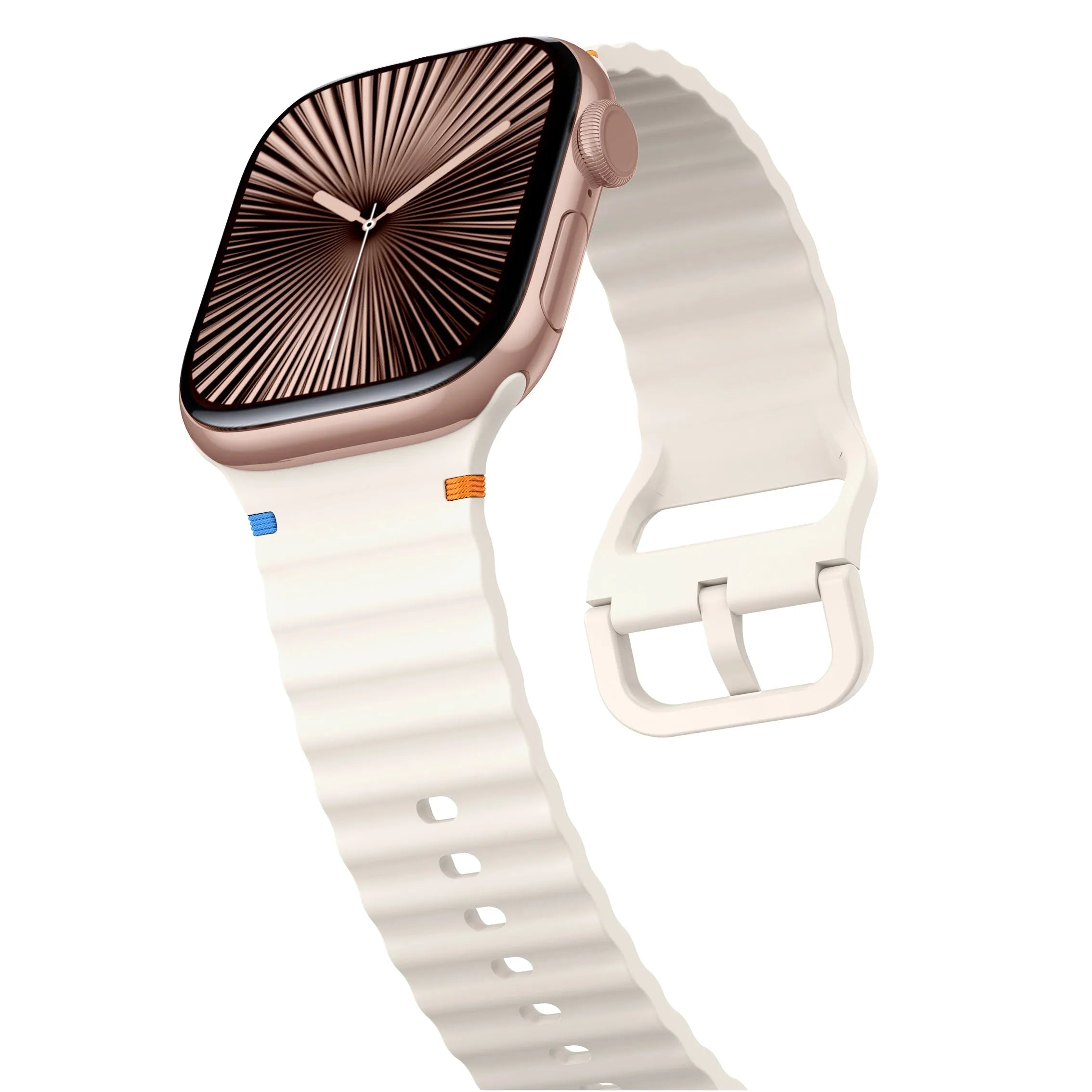 Apple Watch Wave siliconen bandje (sterrenlicht)