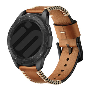 Samsung Galaxy Watch 7 - 40mm Stitched leren band (bruin) 