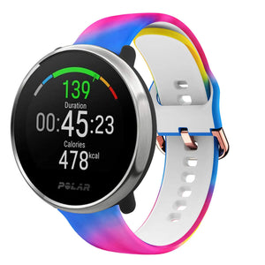 Print Silicone Strap, on a watch, 3/4 front view
