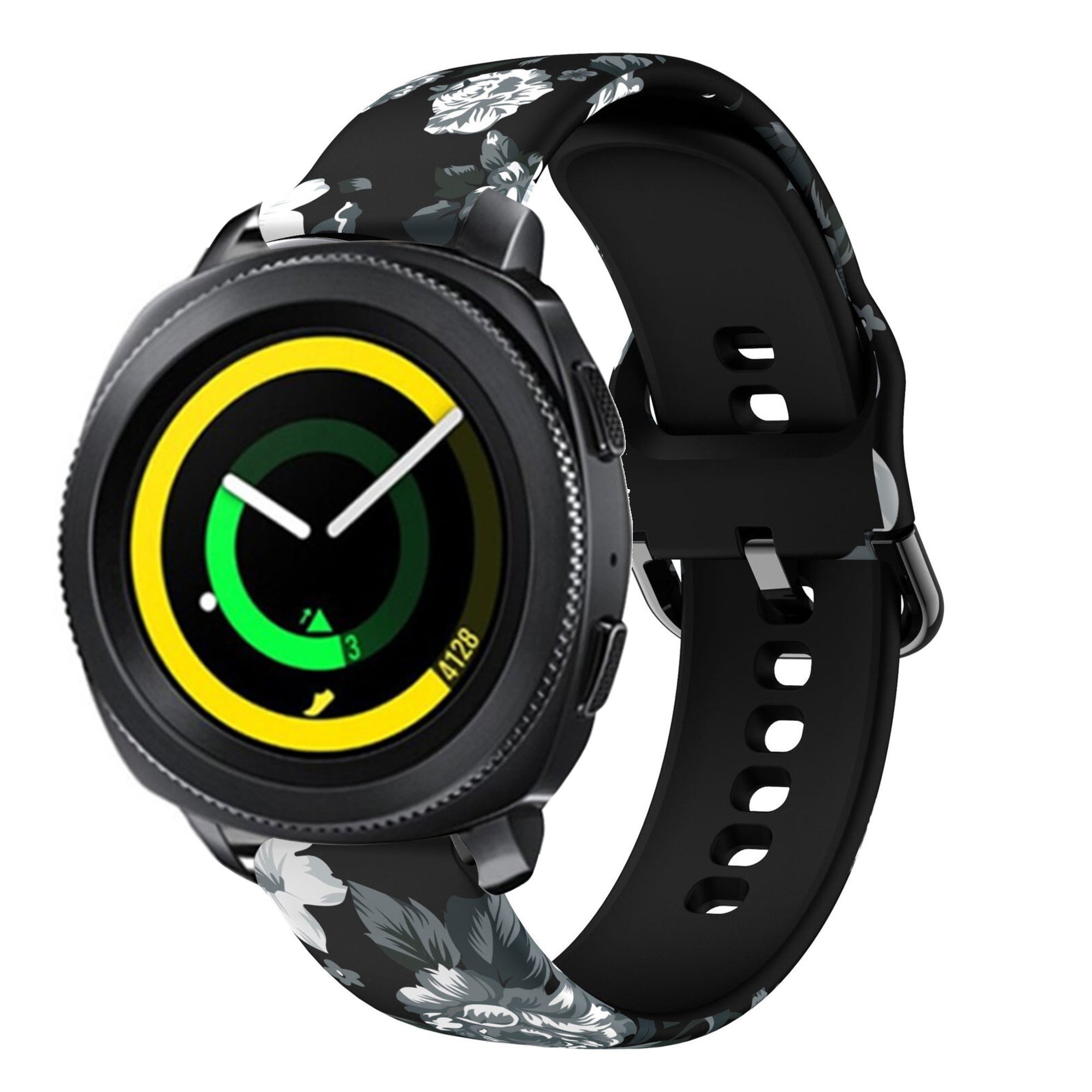 Print Silicone Strap, on a watch, 3/4 front view