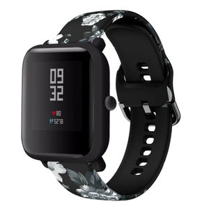 Print Silicone Strap, on a watch, 3/4 front view