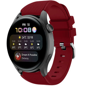 Twill Silicone Strap, on a watch, 3/4 front view