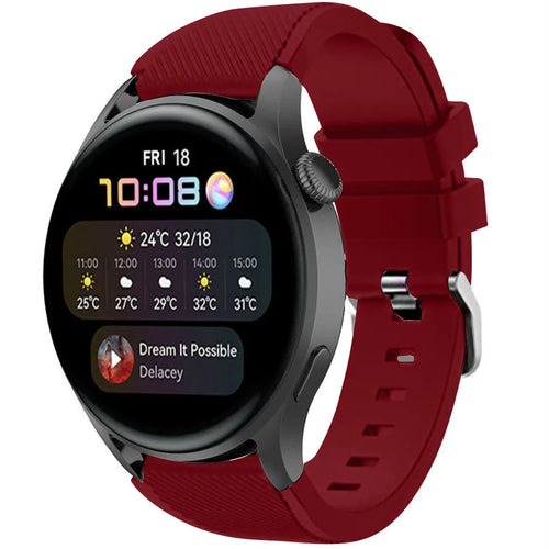 Twill Silicone Strap, on a watch, 3/4 front view