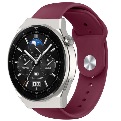 Silicone Sport Strap, on a watch, 3/4 front view