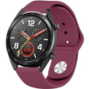 Silicone Sport Strap, on a watch, 3/4 front view