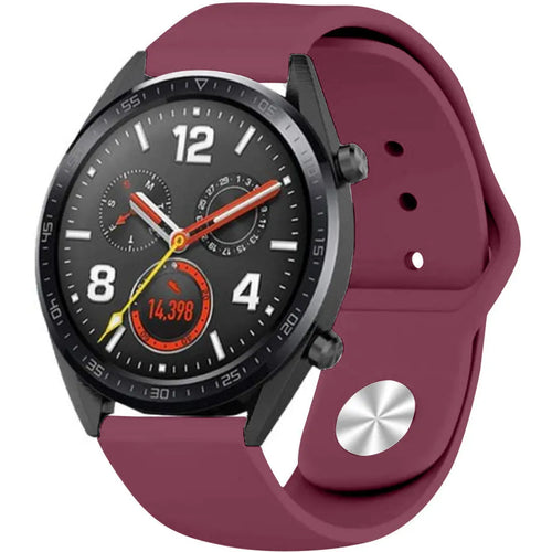 Silicone Sport Strap, on a watch, 3/4 front view