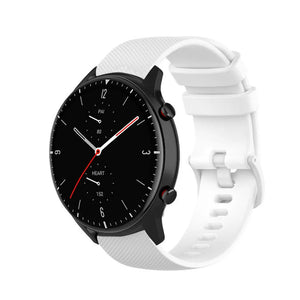 Premium Silicone Strap, white, on a watch, 3/4 front view