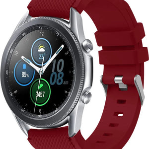 Twill Silicone Strap, on a watch, 3/4 front view
