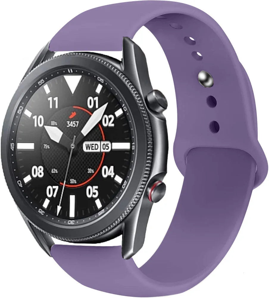 Silicone Sport Strap, on a watch, 3/4 front view