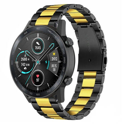 Honor Magic Watch 2 stalen band (zwart/goud)