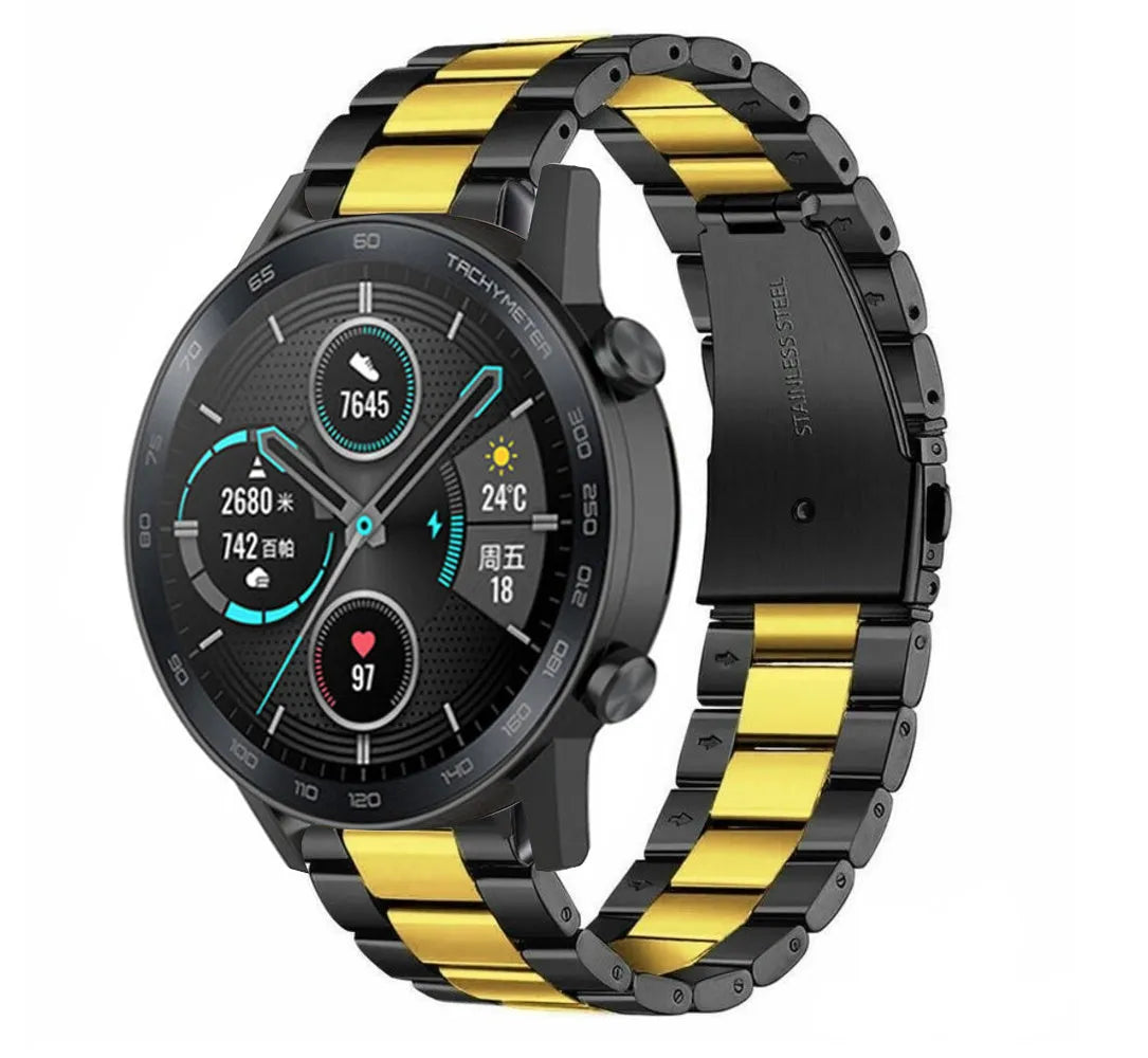 Honor Magic Watch 2 stalen band (zwart/goud)