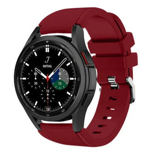 Twill Silicone Strap, burgundy, on a watch, 3/4 front view