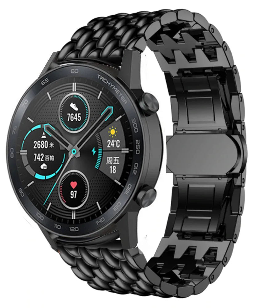 Honor Magic Watch 2 stalen draak band (zwart)