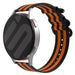 Huawei Watch 3 (Pro) nylon gesp band (zwart/oranje)