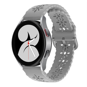 Patterned Silicone Strap, grey, on a watch, 3/4 front view