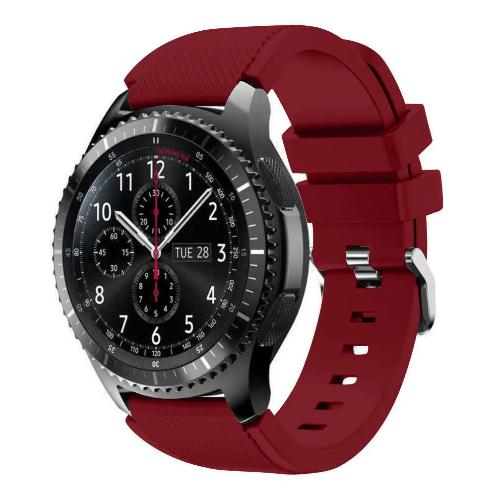 Twill Silicone Strap, on a watch, 3/4 front view