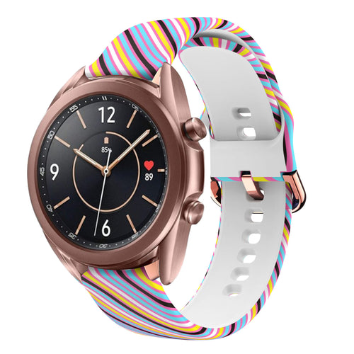 Print Silicone Strap, on a watch, 3/4 front view