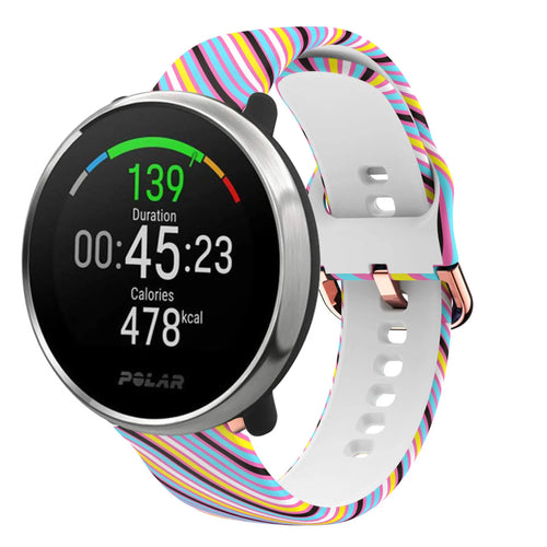 Print Silicone Strap, on a watch, 3/4 front view