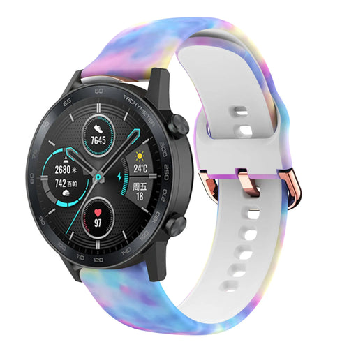 Print Silicone Strap, on a watch, 3/4 front view