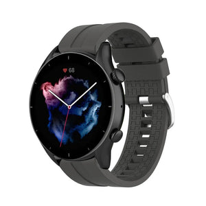 Silicone Strap 'Extreme', dark grey, on a watch, 3/4 front view
