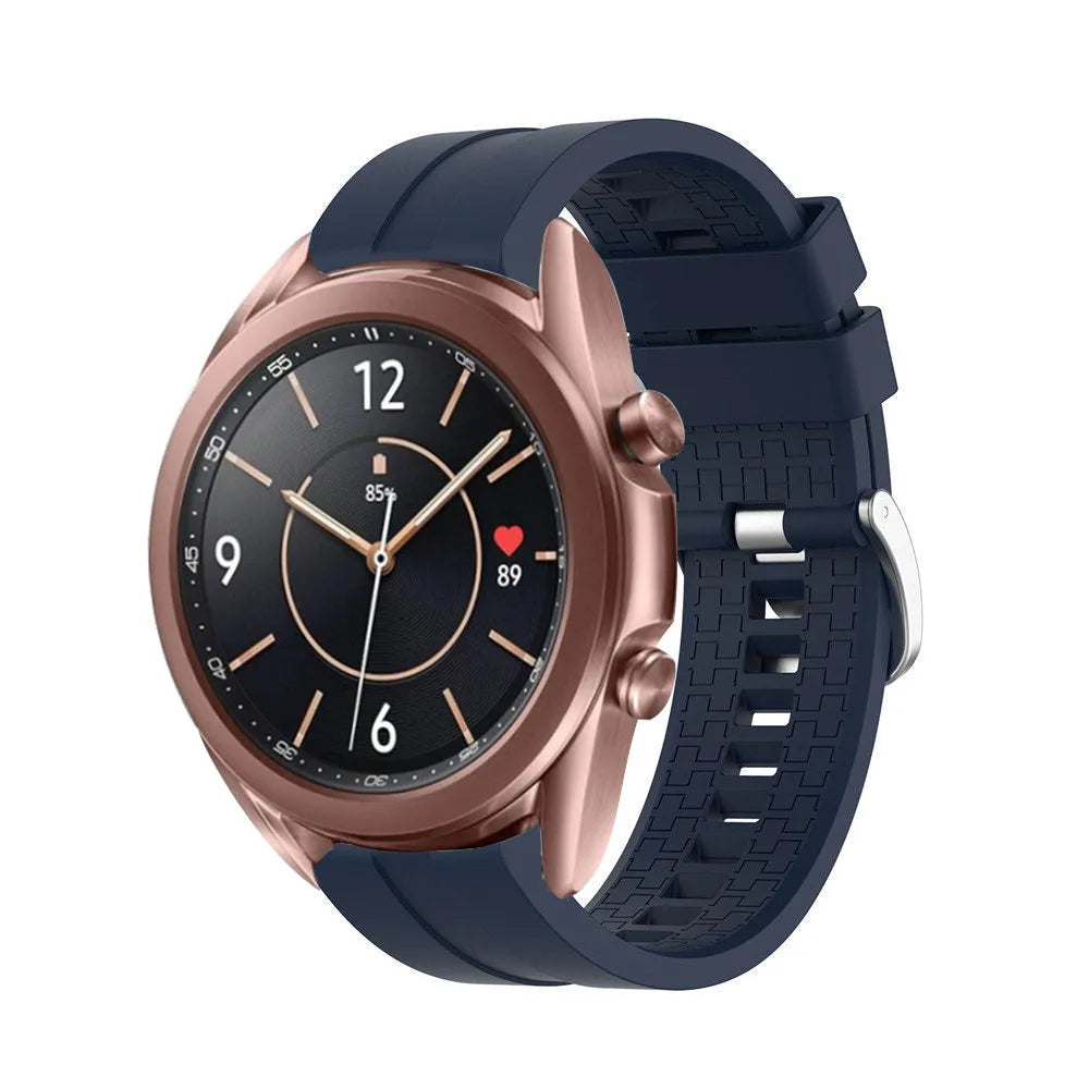 Silicone Strap 'Extreme', dark blue, on a watch, 3/4 front view